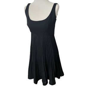 Vintage Joan Leslie by Kasper Black Sleeveless Pleated Mini Party Cocktail Dress
